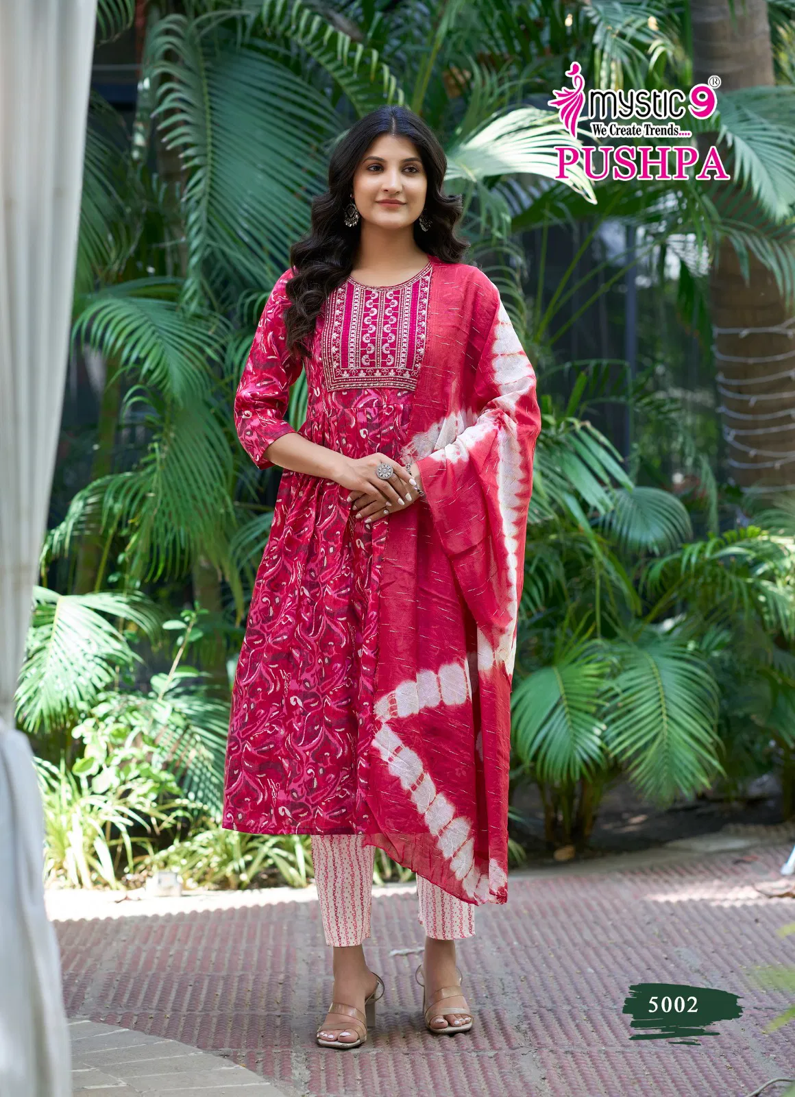 Pushpa Vol 5 by Mystic 9 Rayon Kurti Bottom With Dupatta Wholesalers In Delhi
